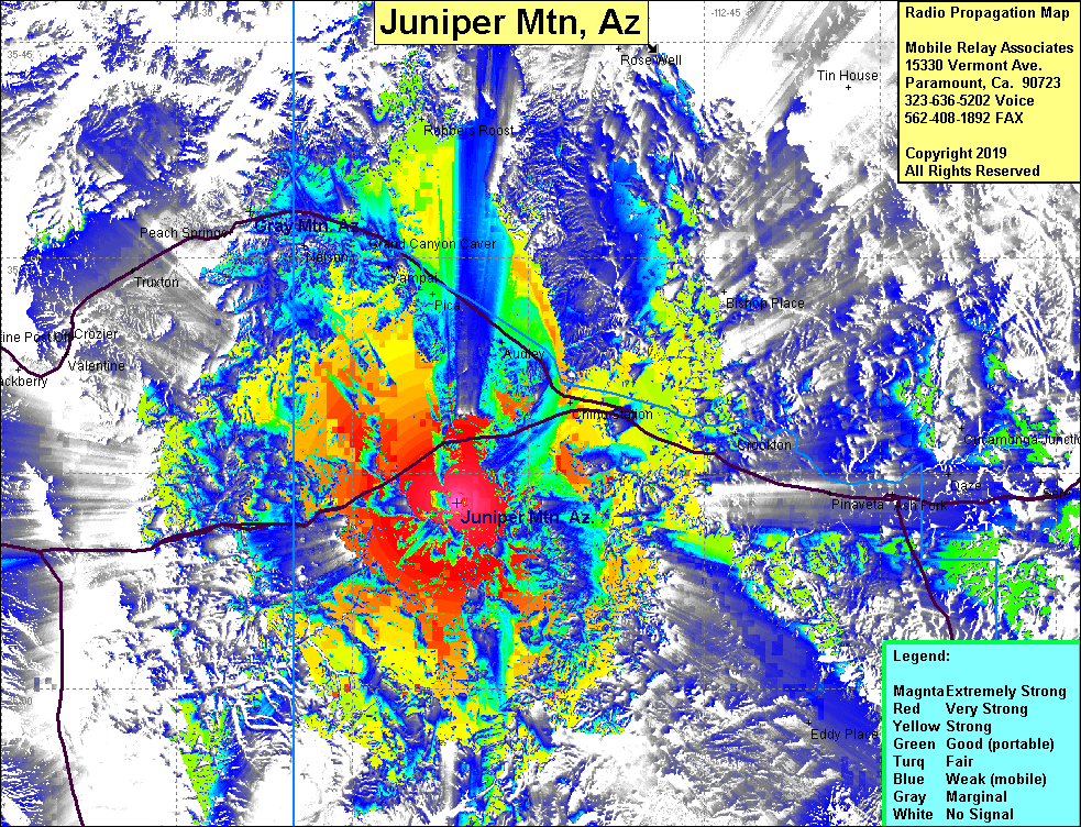 heat map radio coverage Juniper Mtn